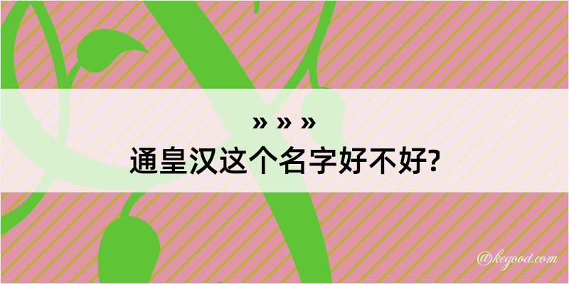 通皇汉这个名字好不好?