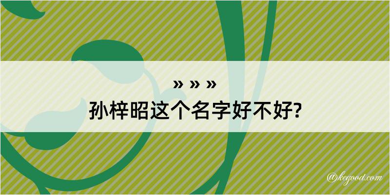 孙梓昭这个名字好不好?