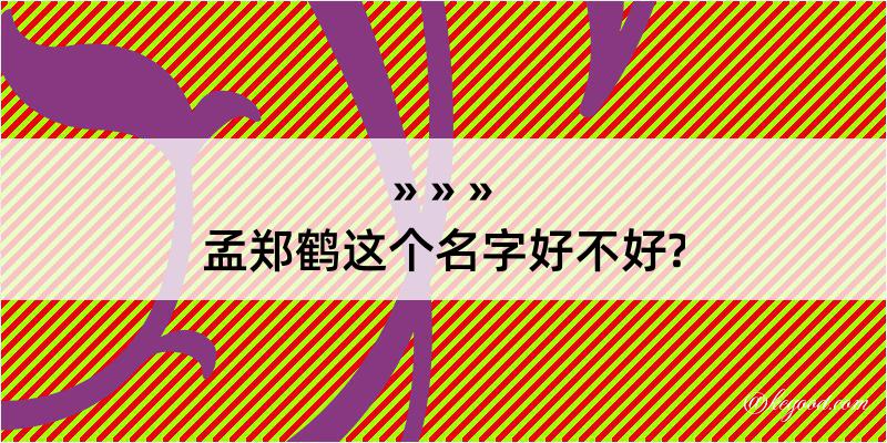 孟郑鹤这个名字好不好?