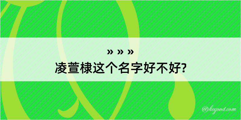 凌萱棣这个名字好不好?