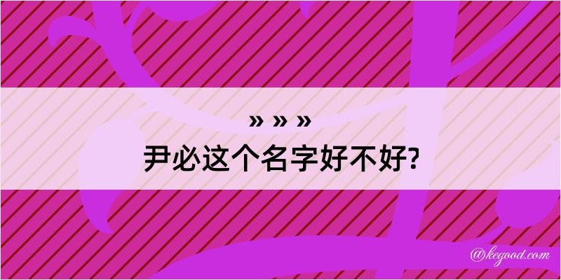 尹必这个名字好不好?