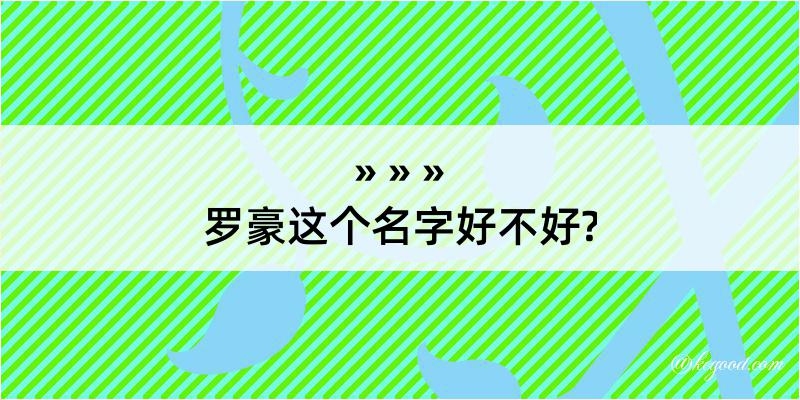 罗豪这个名字好不好?