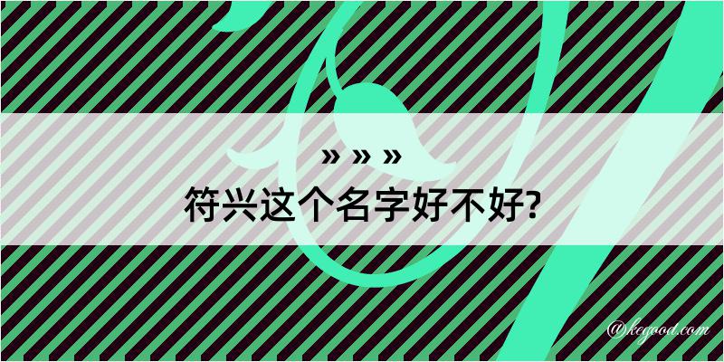 符兴这个名字好不好?