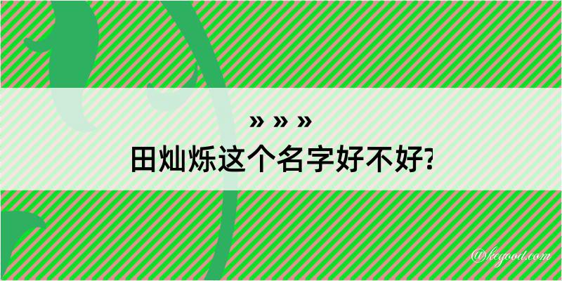 田灿烁这个名字好不好?