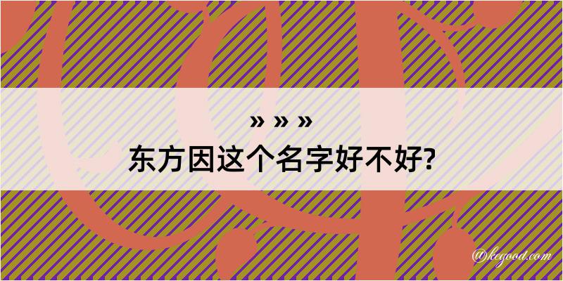 东方因这个名字好不好?