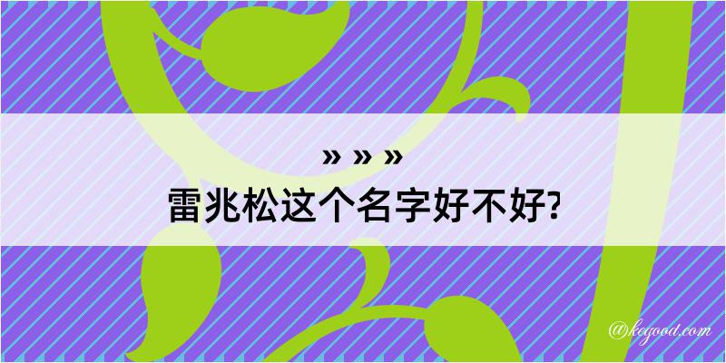 雷兆松这个名字好不好?