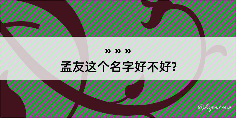 孟友这个名字好不好?