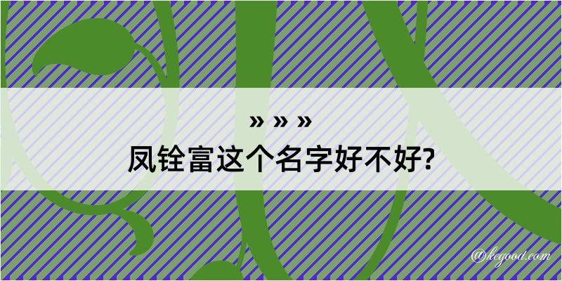 凤铨富这个名字好不好?