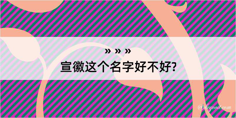 宣徽这个名字好不好?