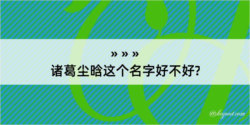 诸葛尘晗这个名字好不好?