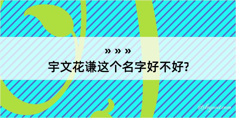 宇文花谦这个名字好不好?