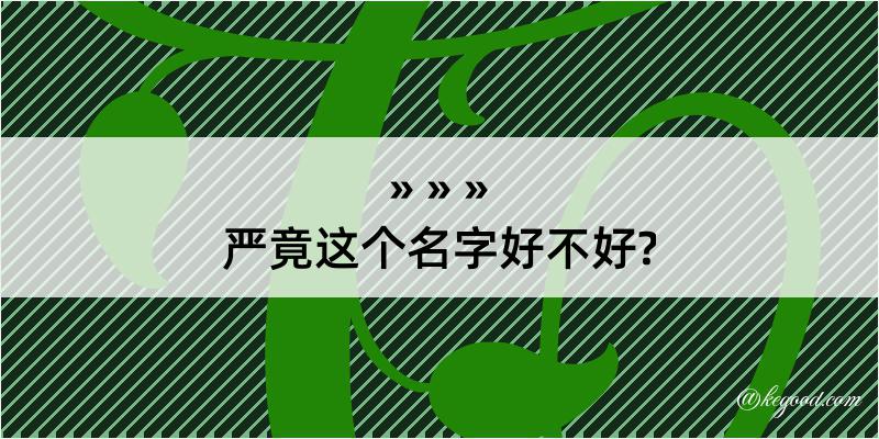 严竟这个名字好不好?