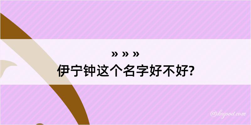 伊宁钟这个名字好不好?