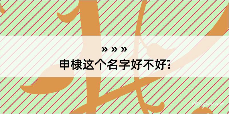 申棣这个名字好不好?