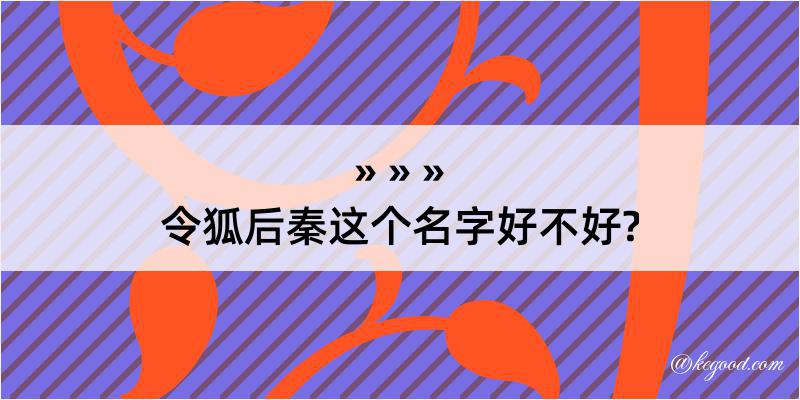 令狐后秦这个名字好不好?