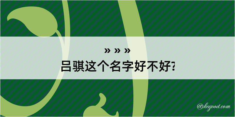 吕骐这个名字好不好?