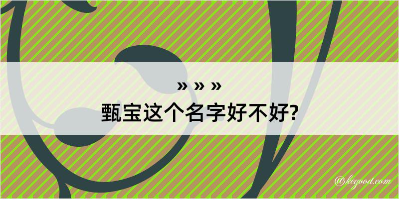 甄宝这个名字好不好?