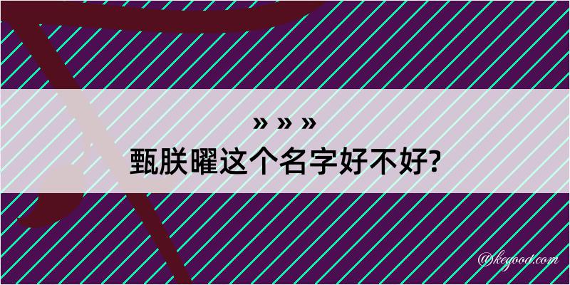 甄朕曜这个名字好不好?