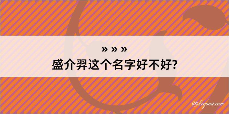 盛介羿这个名字好不好?