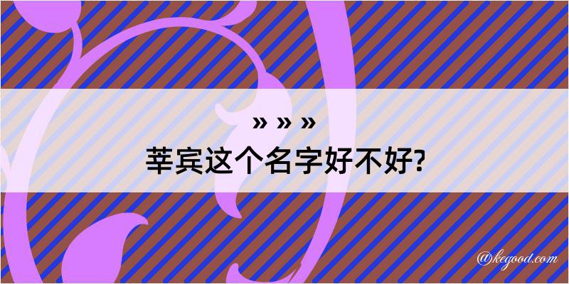 莘宾这个名字好不好?