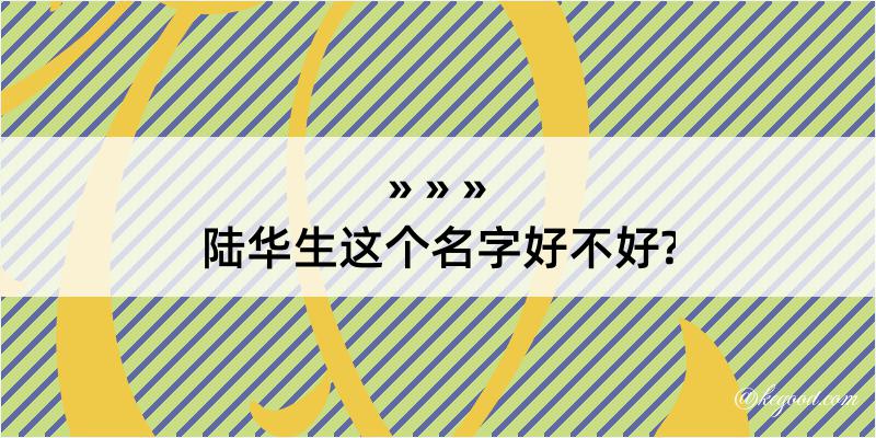 陆华生这个名字好不好?