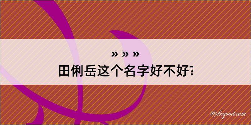 田俐岳这个名字好不好?