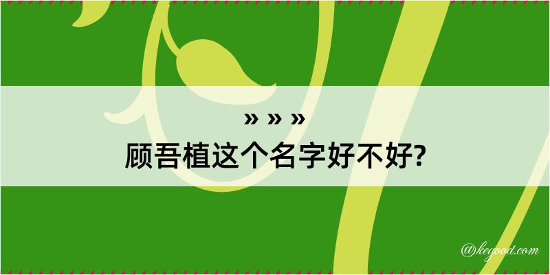 顾吾植这个名字好不好?