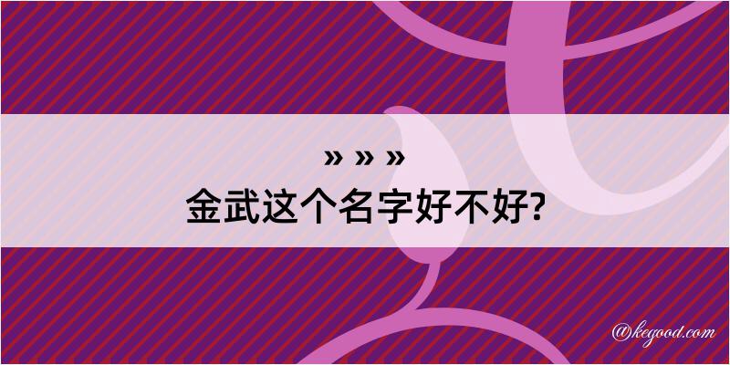 金武这个名字好不好?