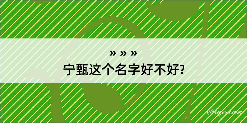 宁甄这个名字好不好?