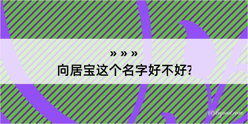 向居宝这个名字好不好?