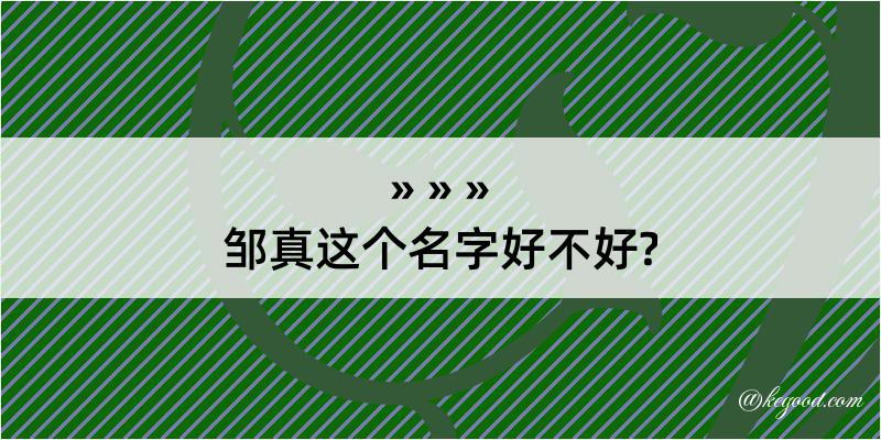 邹真这个名字好不好?