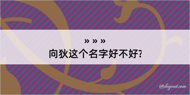 向狄这个名字好不好?