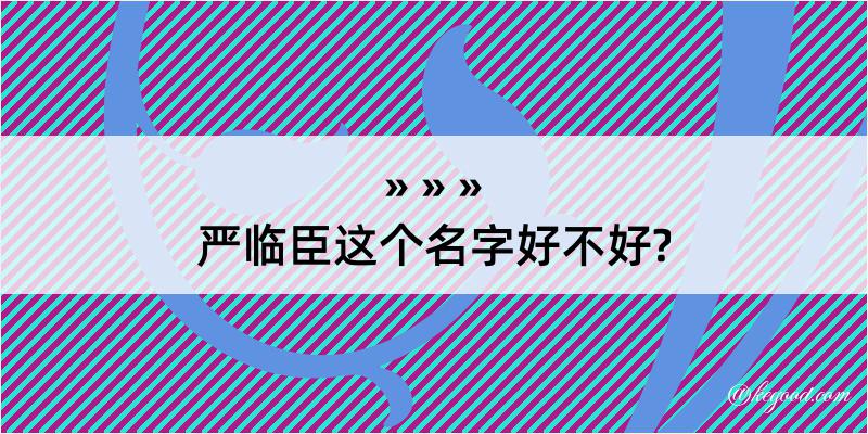 严临臣这个名字好不好?