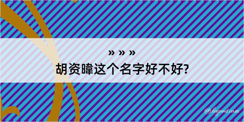 胡资暐这个名字好不好?