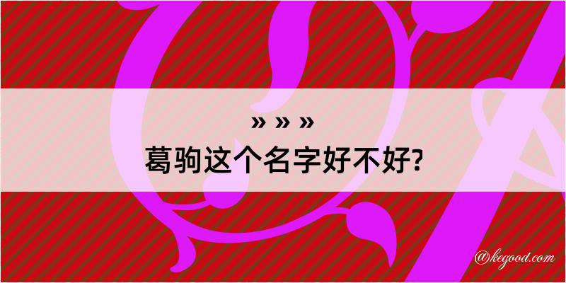 葛驹这个名字好不好?