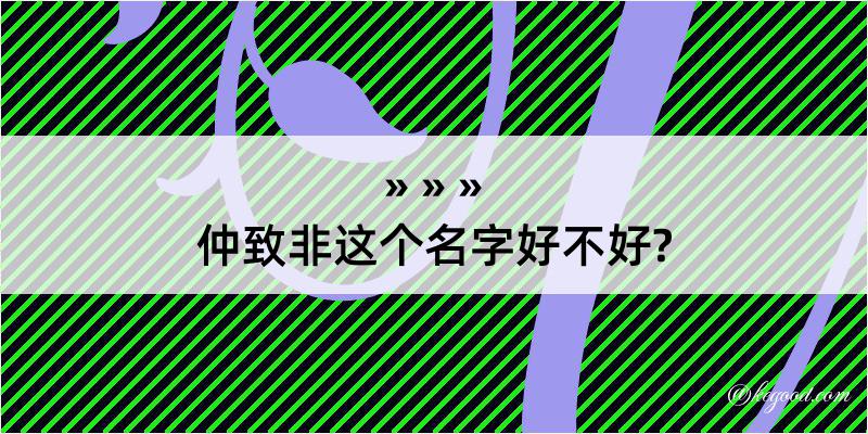 仲致非这个名字好不好?