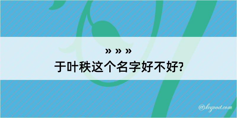 于叶秩这个名字好不好?