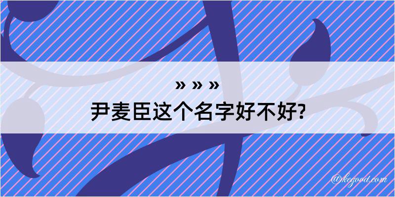 尹麦臣这个名字好不好?