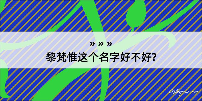 黎梵惟这个名字好不好?