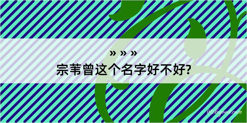 宗苇曾这个名字好不好?