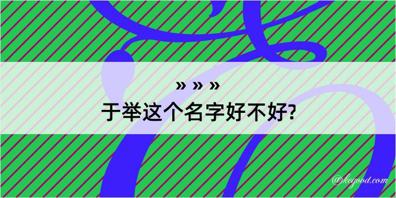 于举这个名字好不好?