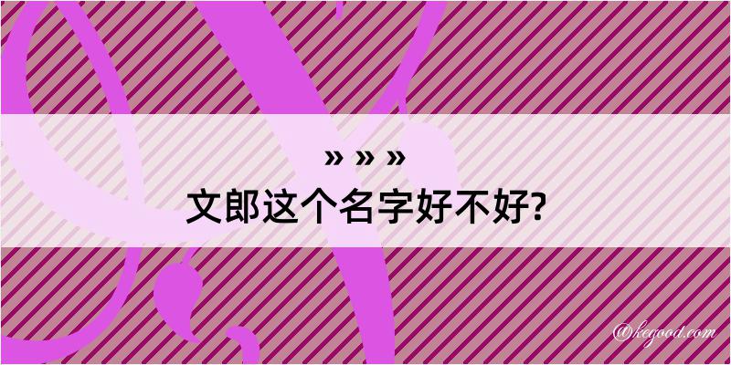 文郎这个名字好不好?