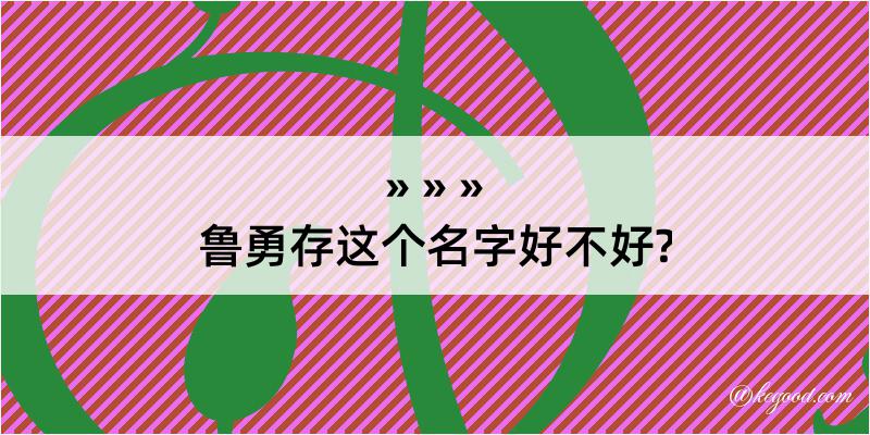 鲁勇存这个名字好不好?