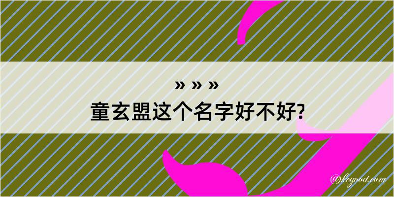 童玄盟这个名字好不好?