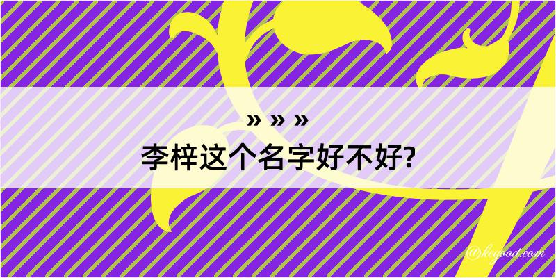 李梓这个名字好不好?