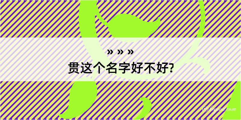 贯这个名字好不好?