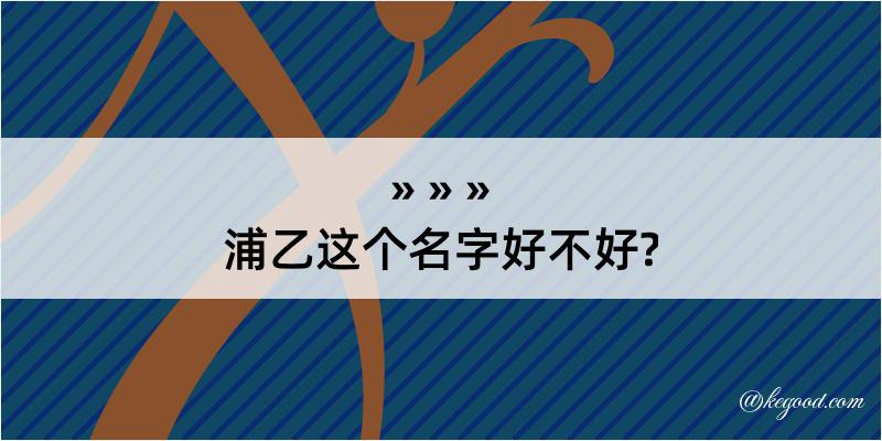 浦乙这个名字好不好?