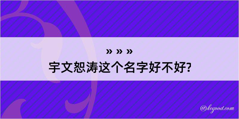 宇文恕涛这个名字好不好?