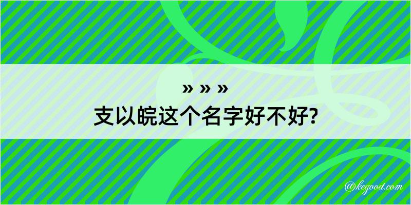 支以皖这个名字好不好?