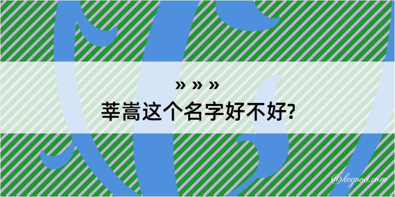 莘嵩这个名字好不好?